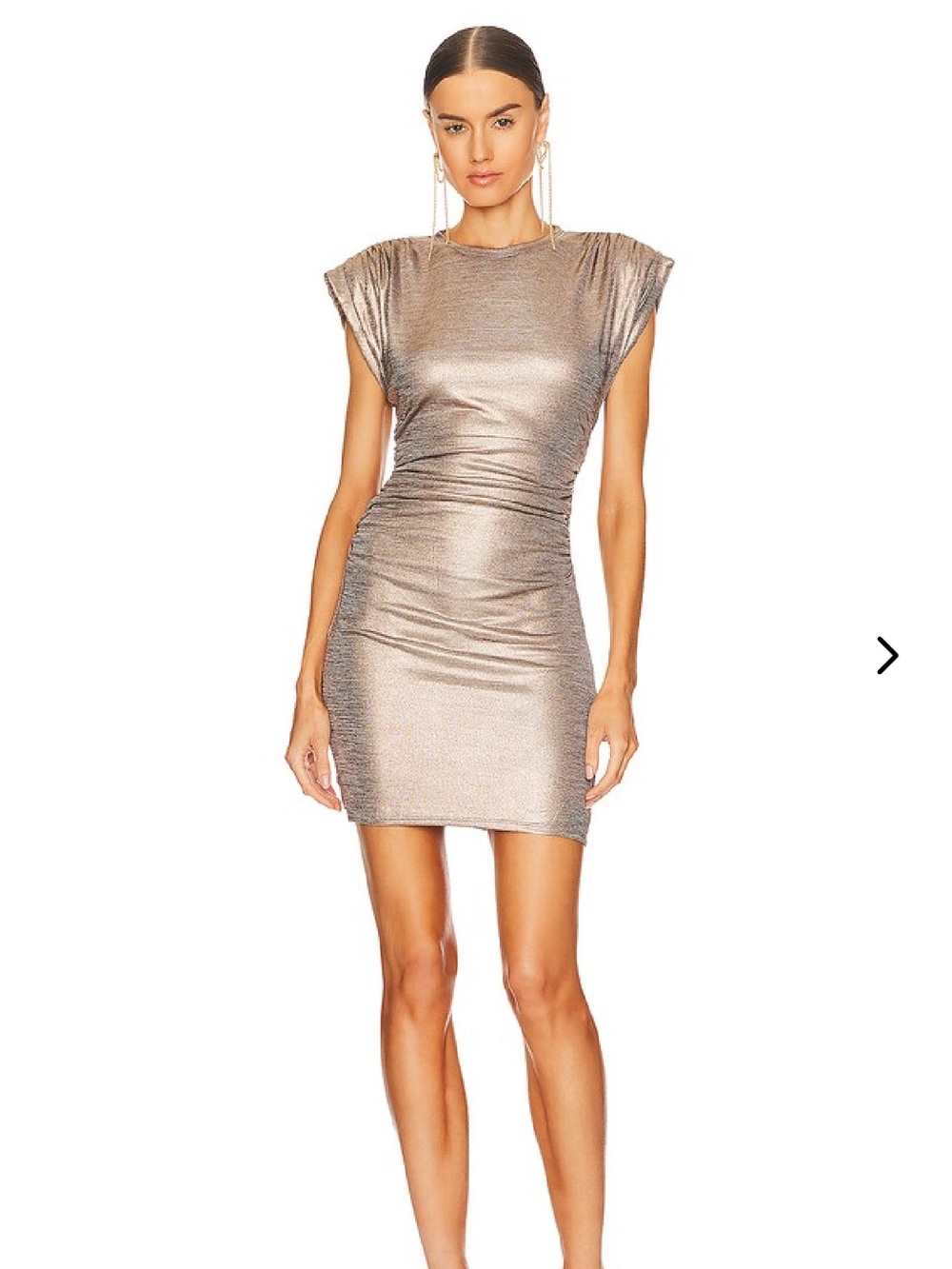 Lovers + Friends Metallic Taupe Mini Dress